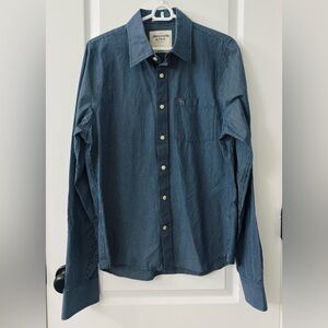 Abercrombie & Fitch Navy Striped Button Down Shirt